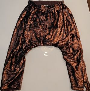 Copper Sequined Harem Pants